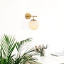 Opviq Roe - 10725 Lámpara de pared dorada con tapa de cristal